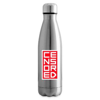 Censored Funny Statement Freedom Logo - Insulated Water Bottle - silver - Right
