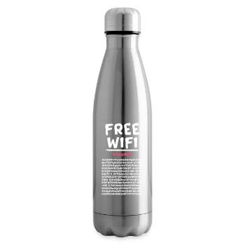 Lustiges KOSTENLOSES WLAN Kostenloses Internet Lustiges Passwort - Isolierflasche - Lightsilver - Rechts