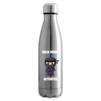 Ninja Fashion Activated Shirt – Funny Ninja Saying - Insulated Water Bottle - silver - Right