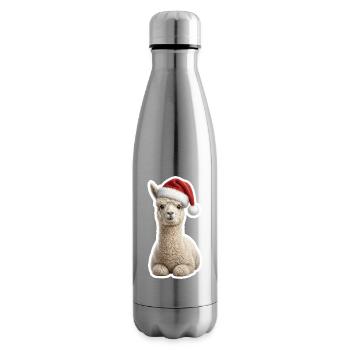 Flauschiges Alpaka im Weihnachtslook - Isolierflasche - Lightsilver - Rechts