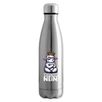 Bevor Du Fragst Schaf Schafe Schäfer Schafhalter  - Isolierflasche - Lightsilver - Rechts