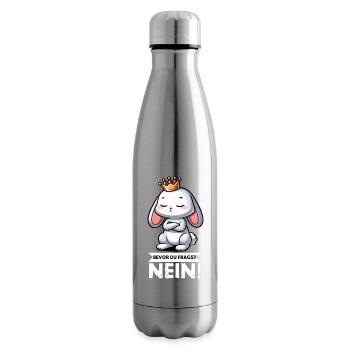 Before you ask: no, rabbit, bunny, bunny, long-eared - Insulated Water Bottle - silver - Right