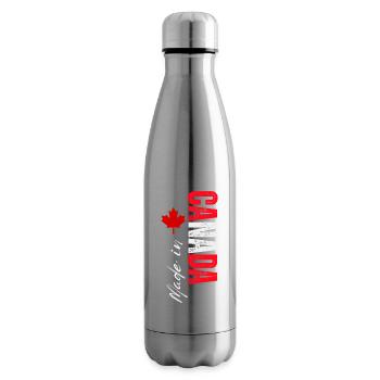Fabriqué au Canada, design vertical - Bouteille isotherme - argent clair - Droite