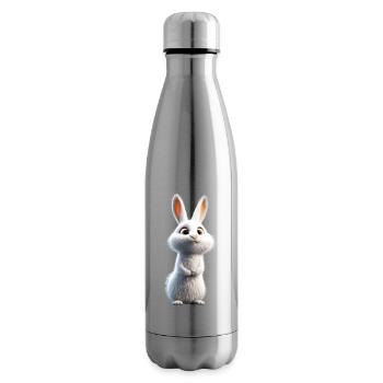 Mountain Rabbit Arctic Hare Albino Rabbit White Rabbit - Insulated Water Bottle - silver - Right