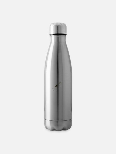 Acoustic Guitar Logo - Insulated Water Bottle - silver - Left