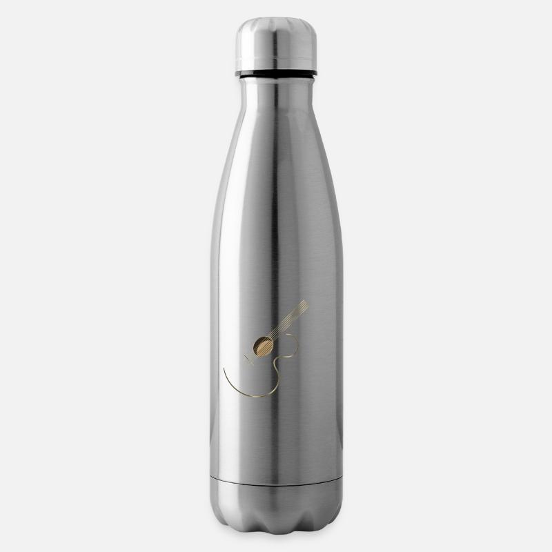 Acoustic Guitar Logo - Insulated Water Bottle - silver