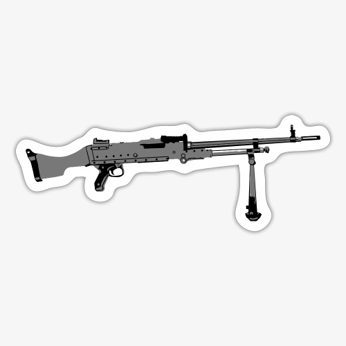 Machine Gun - Kulspruta 58B - FN MAG M240 - Klistermärke