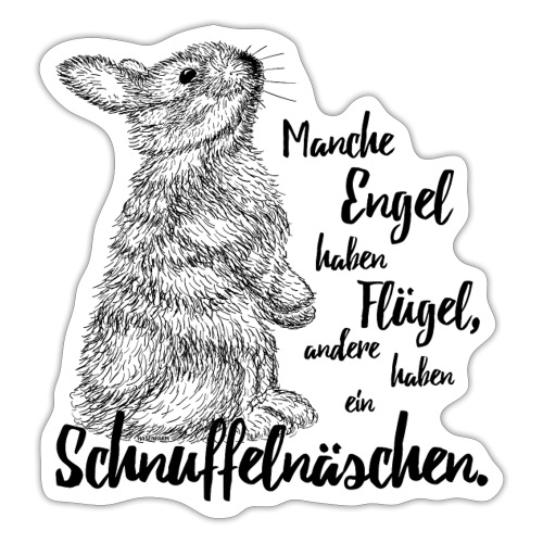 Kaninchen Hasen Zwergkaninchen Engel Liebe - Sticker