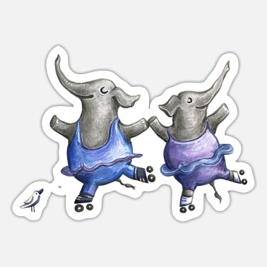 Roller skate elephant dance' Sticker | Spreadshirt