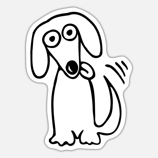 funny cute dog Dachshund Cartoon Cartoon Dogs Fun' Sticker | Spreadshirt