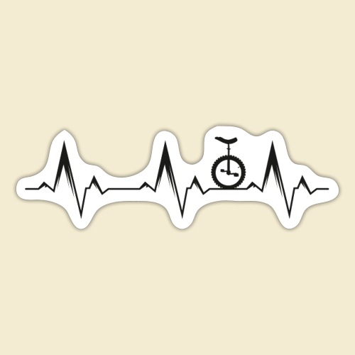 Einrad | Unicycling | Heart Monitor Downhill Black - Sticker