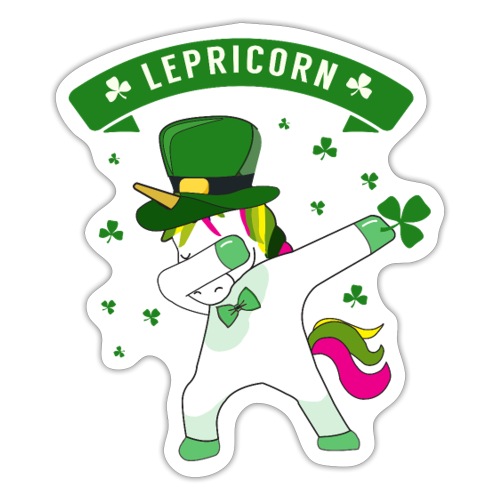 Lepricorn - St. patricks Day Unicorn dab pose - Sticker