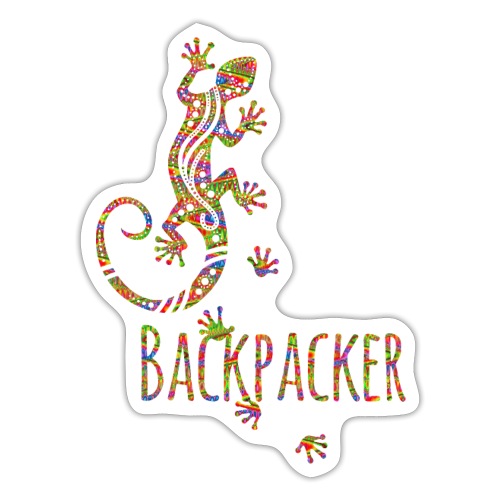 Backpacker - Running Ethno Gecko 3 - Sticker