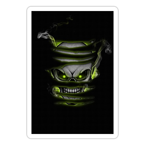 Totenkopf mit Rauch Poster Grün - Sticker