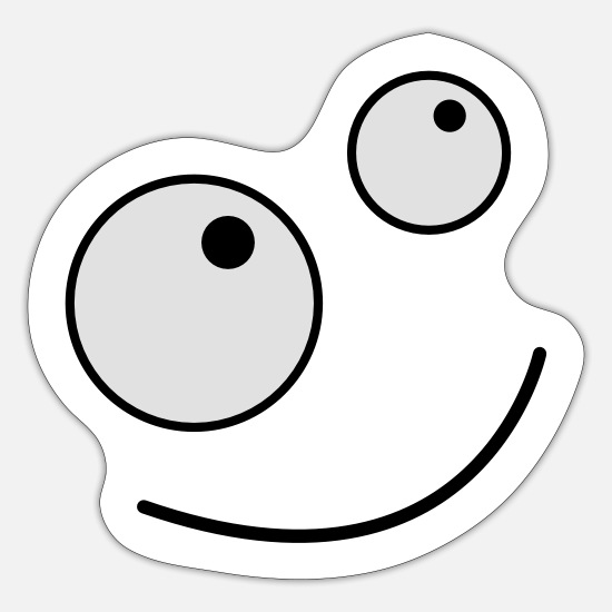 goofy cartoon face looking up smiling' Sticker | Spreadshirt