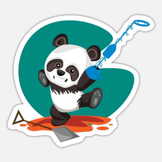 Panda panda bear with metal detector as a cartoon character' Sticker |  Spreadshirt