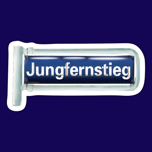 Jungfernstieg altes Straßenschild Hamburg - Sticker