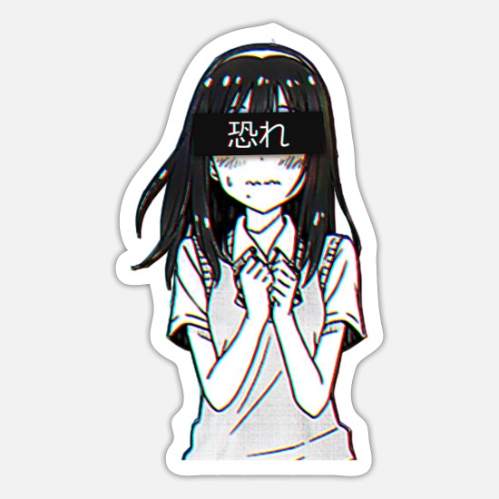 Sad japanese anime | aesthetic' Sticker | Spreadshirt