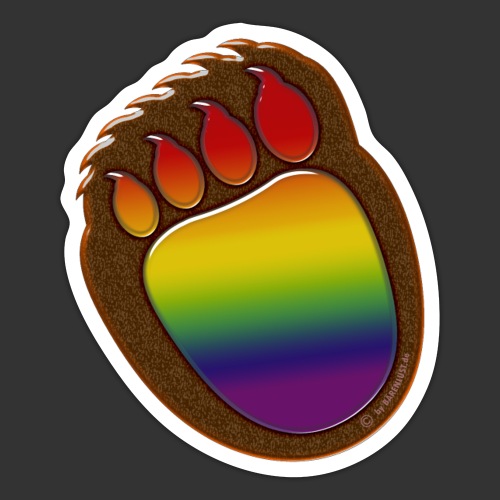 Bear paw with rainbow - Sticker