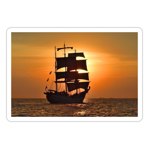 Schiff im Sonnenuntergang - Sticker