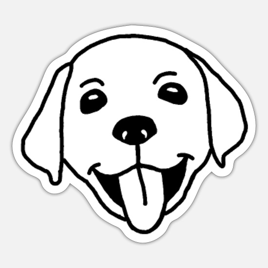 Eller enten komponist piedestal Labrador, hund, hvalp, hoved, tegning' Sticker | Spreadshirt
