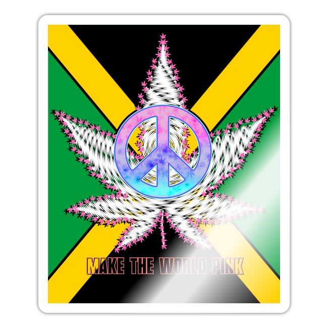 Pink Kannabis Marijuana Ganja Peace Jamaika Flagge