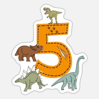 Birthday 5 Years Dino, Dinosaur T-Shirt Five' Sticker | Spreadshirt