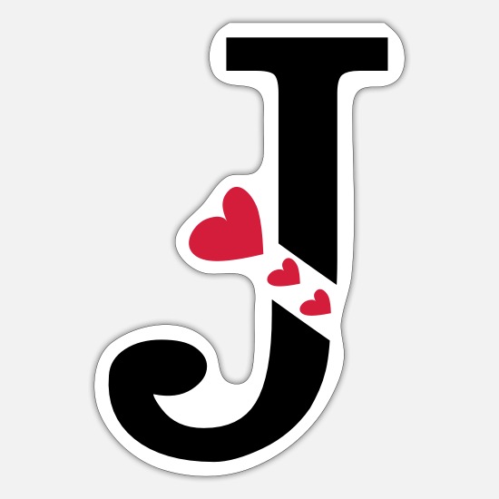 Capital letter J with hearts' Sticker | Spreadshirt