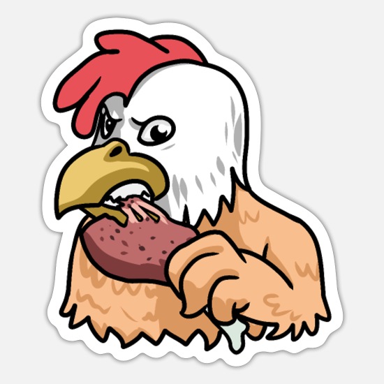A chicken eats a chicken kanibale.' Sticker | Spreadshirt