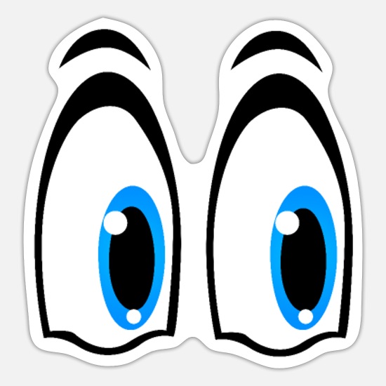 ojos azules, ojos azules, niebieskie oczy, dibujos animados' Pegatina |  Spreadshirt