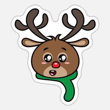 Dibujos animados de renos de Navidad' Pegatina | Spreadshirt