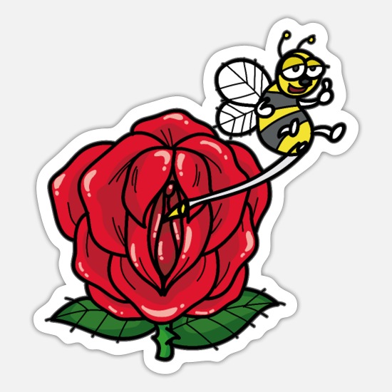 Rosa de flores abejas y flores sexo flor divertida' Pegatina | Spreadshirt