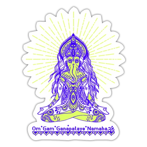 Yogafashion Hippie Ganesha dein Glücksgott - Sticker
