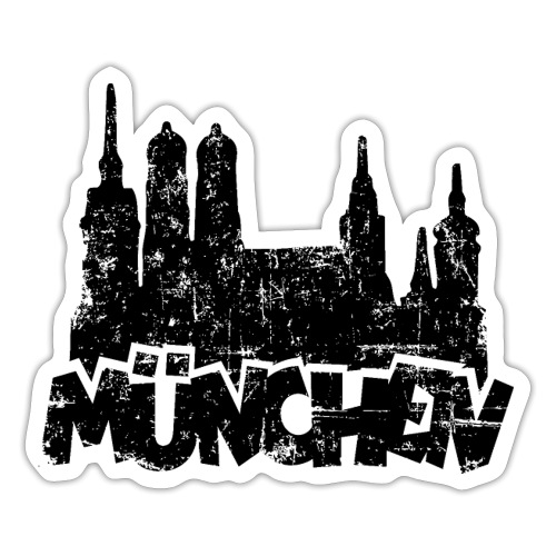 Münchener Skyline München (Vintage Schwarz) - Sticker