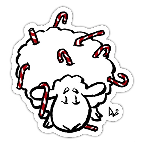 Candy Cane Sheep - Klistermärke
