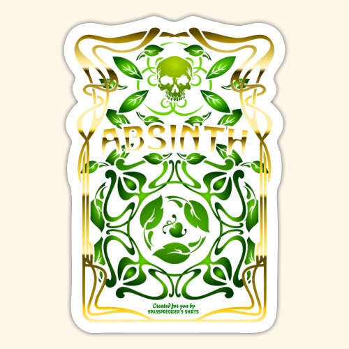 Absinth Art Nouveau T Shirt Design - Sticker