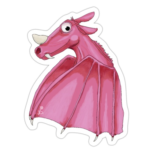 Roze fantasie draak - Sticker