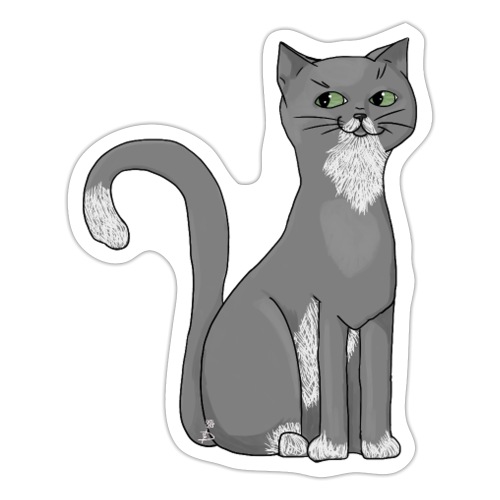 Grijze kat voor kattenliefhebber - Sticker