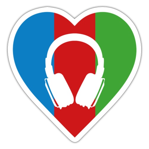 Silent Disco Love RGB | Headphone White - Sticker
