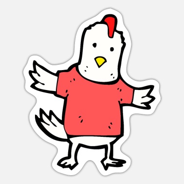 Pollo gallo pollos dibujos animados' Pegatina | Spreadshirt