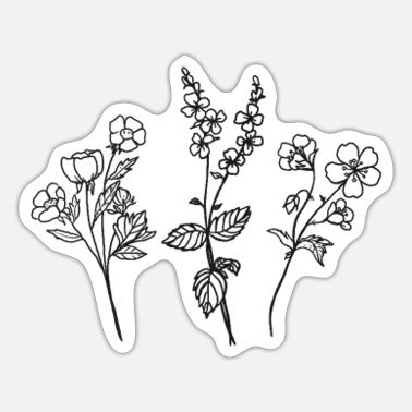 Pegatinas de flores minimalistas | Diseños únicos | Spreadshirt