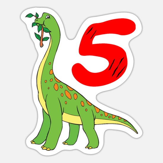 Dino niños 5 años dinosaurios 5to cumpleaños' Pegatina | Spreadshirt