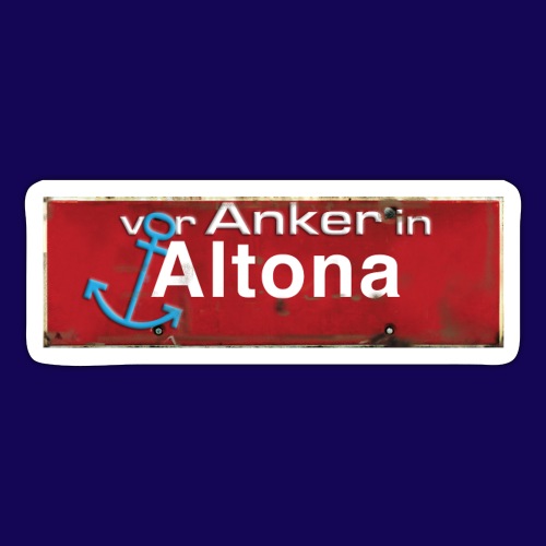 Vor Anker in Altona, Hamburg: Antik-Ortsschild - Sticker