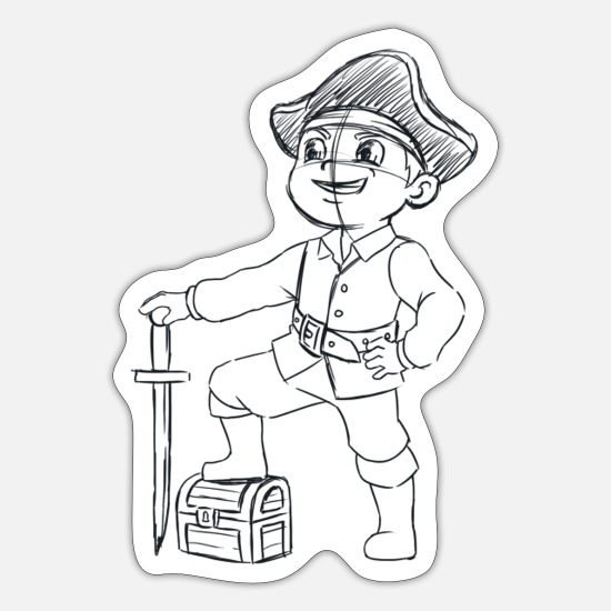 little pirate drawing' Sticker | Spreadshirt