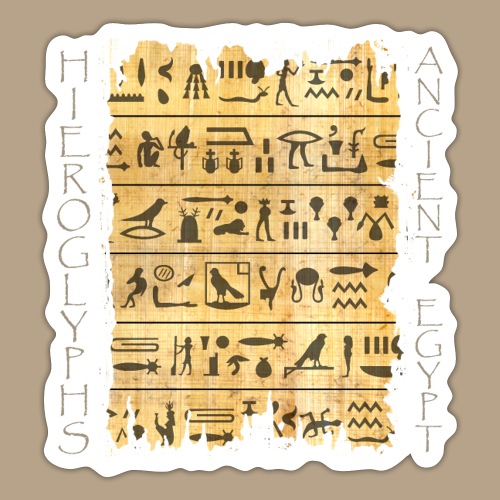 Ausgerissener Papyri mit Hieroglyphen - Sticker