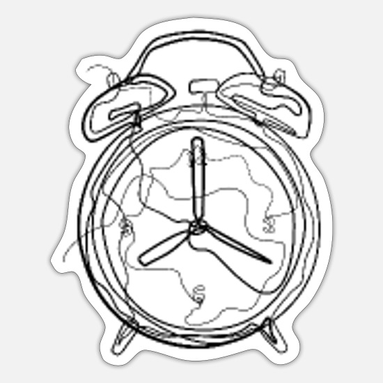 Alarm clock - one line drawing' Sticker | Spreadshirt