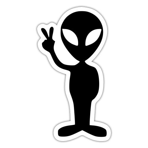 peaceful alien print design - Sticker