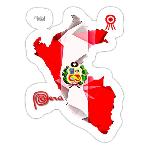 Mapa del Peru, Bandera und Escarapela - Sticker