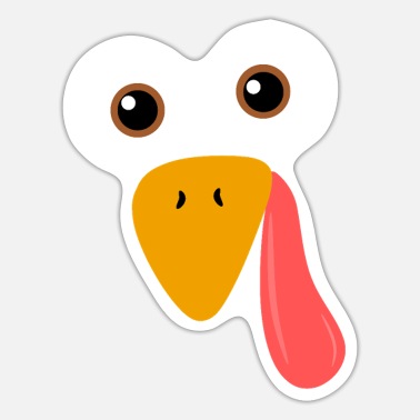 Cute Cartoon Funny Turkey Face Thanksgiving' Sticker | Spreadshirt
