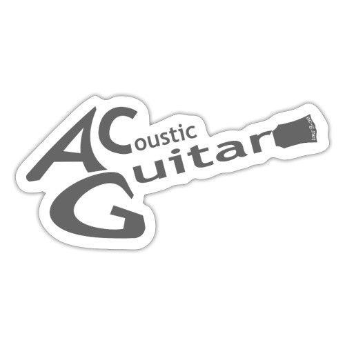 Acoustic Guitar Logo - Gray - Sticker